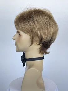 Men Short Straight Synthetic Wig With Bangs - Multicolor - View 5