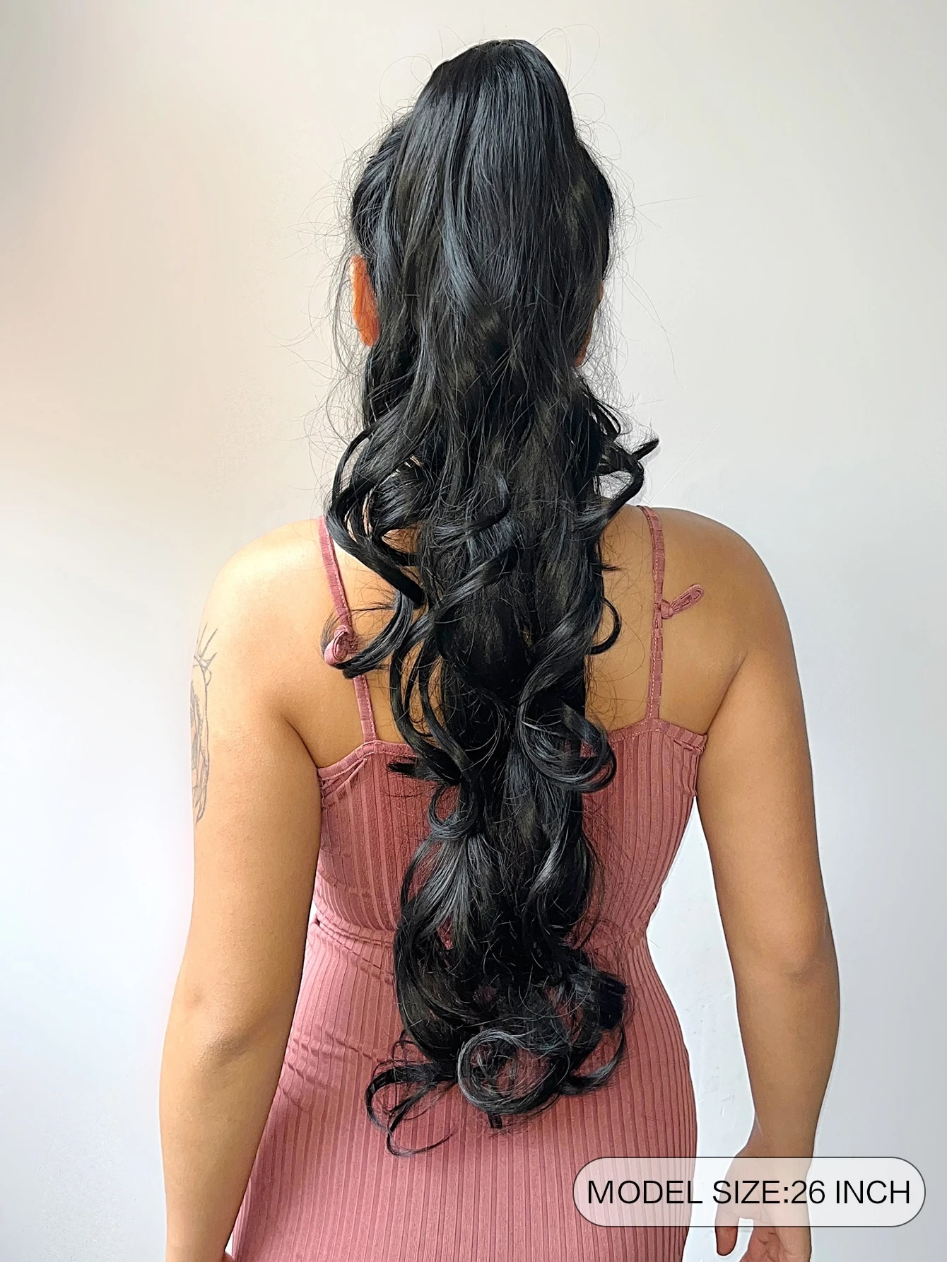 Miniatura 2 de Extensión del pelo largo rizado coleta sintético Negro