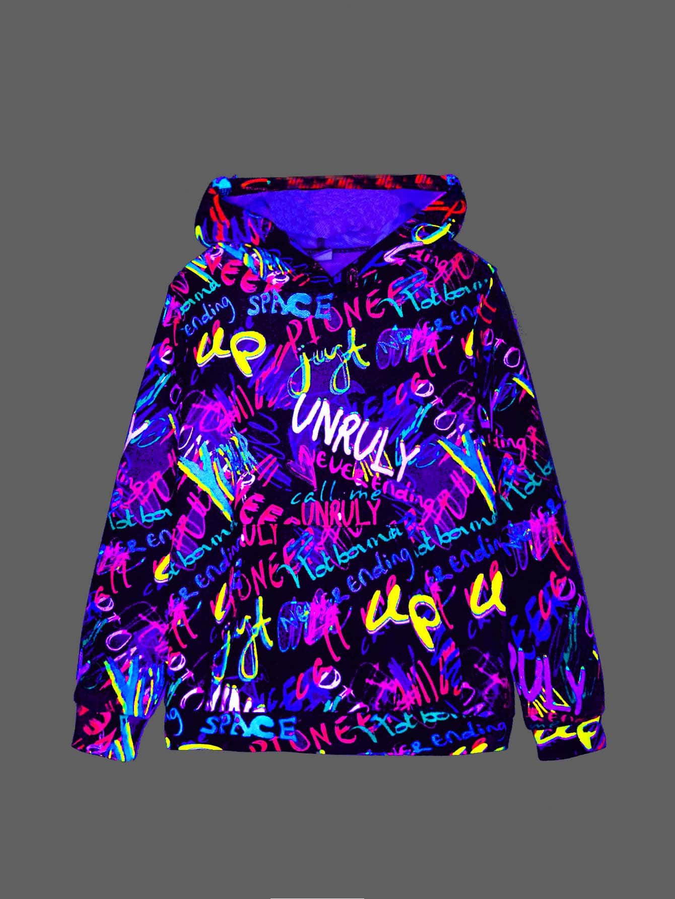 SHEIN 青少年男孩反光波普艺术印花卫衣 - 彩色 - 查看 1