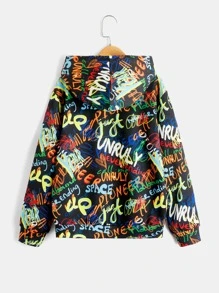 SHEIN 青少年男孩反光波普艺术印花卫衣 - 彩色 - 查看 2