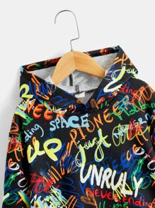SHEIN 青少年男孩反光波普艺术印花卫衣 - 彩色 - 查看 4