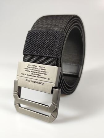 Hombres Cinturón con slogan rectángulo cinta con hebilla