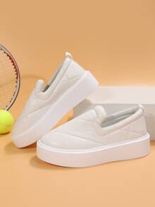 Zapatos con diseño de puntada sin cordones - Blanco - Ver 5