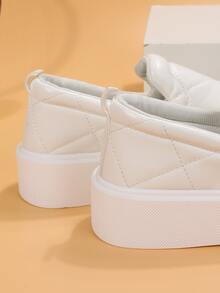 Zapatos con diseño de puntada sin cordones - Blanco - Ver 6