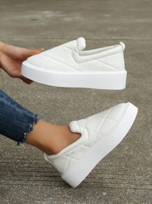 Zapatos con diseño de puntada sin cordones - Blanco - Ver 7