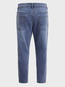 ROMWE MEN WB Horror | ROMWE Guys Figure Graphic Ripped Jeans - Medium Wash - View 2