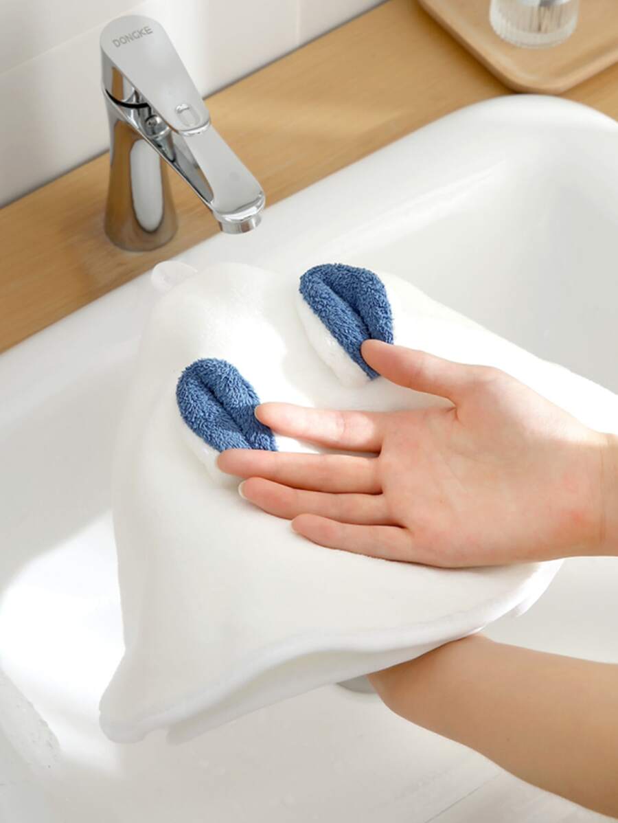 1 pieza Toallita con diseño de dibujos animados - Blanco - Ver 1