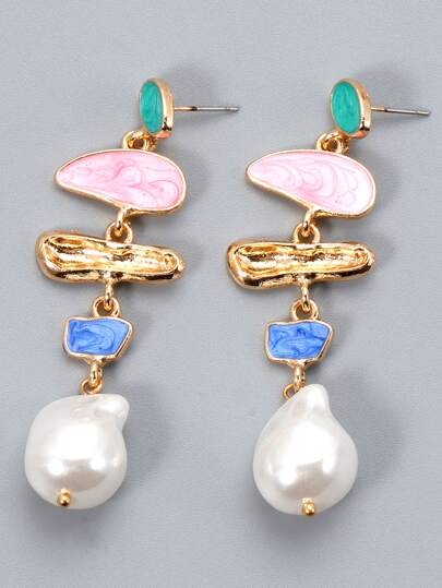 juran Boucles D'oreilles Pendantes Décoratives En Fausses Perles