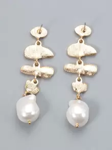 juran Pendientes Colgantes Con Decoración De Perlas Falsas