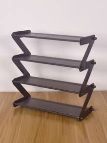 1pc Simple Shoe Rack Assembly Z-Type Household Dormitory - Coffee Brown - View 2