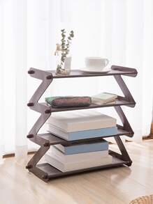 1pc Simple Shoe Rack Assembly Z-Type Household Dormitory - Coffee Brown - View 3