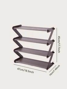 1pc Simple Shoe Rack Assembly Z-Type Household Dormitory - Coffee Brown - View 5