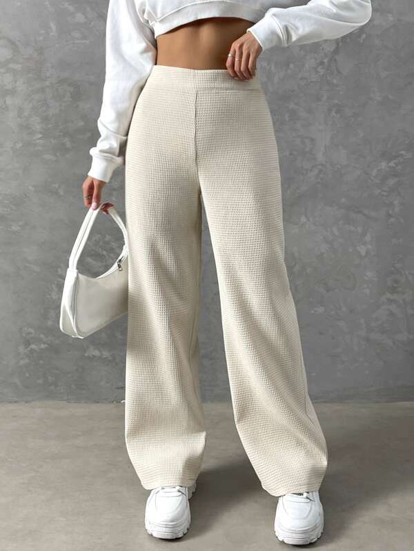 SHEIN Unity Pantalones de pierna ancha de talle alto