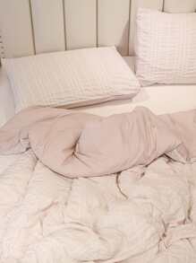 Ruched Duvet Cover Set Without Filler - Baby Pink - View 6