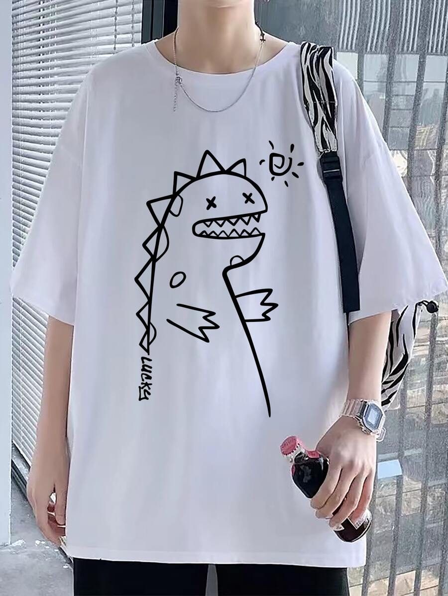Manfinity Tops Nam Hoạt hình Giải trí - trắng - Xem 1
