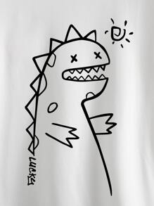 Manfinity Tops Nam Hoạt hình Giải trí - trắng - Xem 4