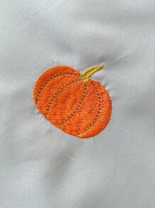 Pumpkin Embroidered Bedspread - Light Grey - View 2