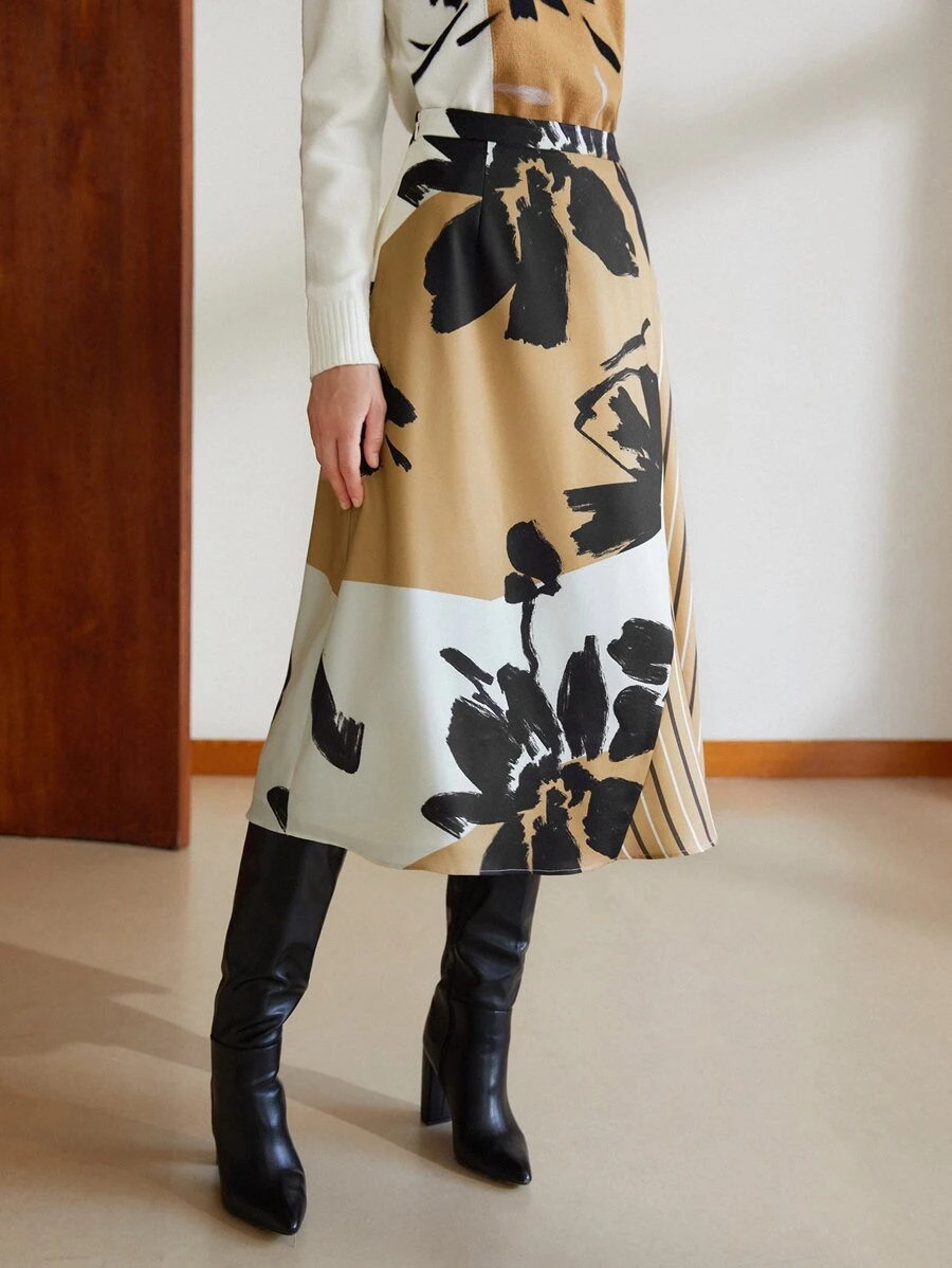 MOTF PREMIUM 潑墨中長半身裙