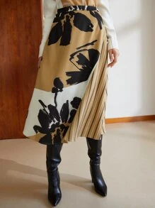 MOTF PREMIUM 潑墨中長半身裙 - 彩色 - 查看 7