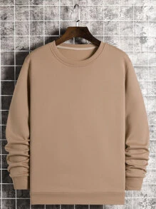 Manfinity Dauomo Homme Sweat-shirt unicolore à doublure thermique