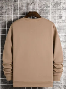 Manfinity Dauomo Homme Sweat-shirt unicolore à doublure thermique
