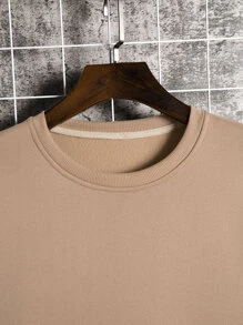 Manfinity Dauomo Homme Sweat-shirt unicolore à doublure thermique