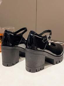 水鑽裝飾防水台瑪麗珍鞋