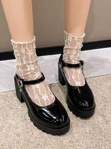水鑽裝飾防水台瑪麗珍鞋
