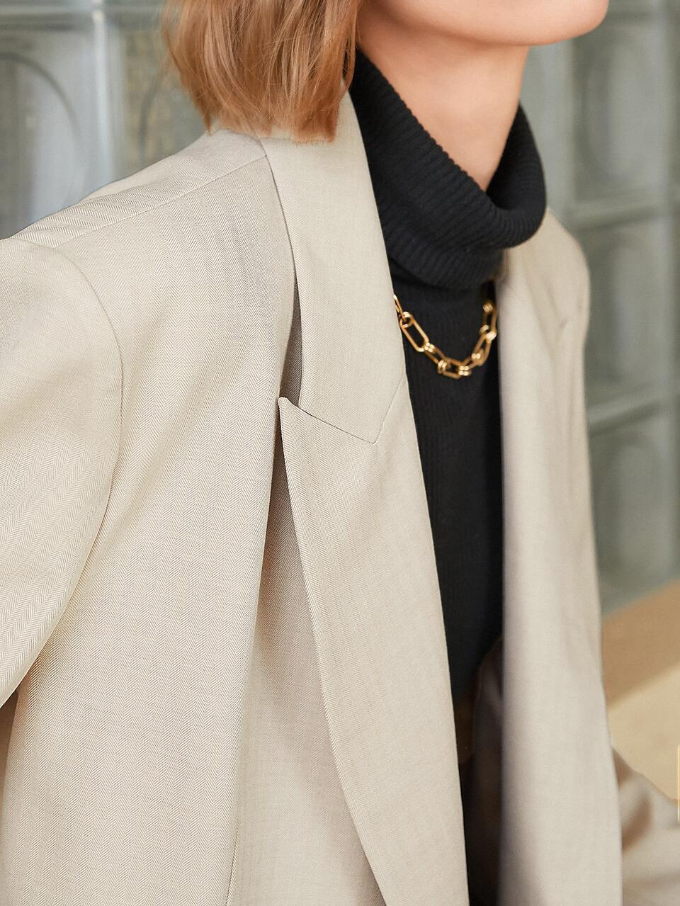 MOTF VISCOSE DOUBLE BREASTED BLAZER