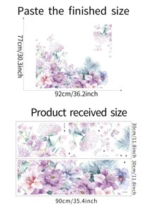 1set Flower Pattern Wall Sticker - Multicolor - View 3