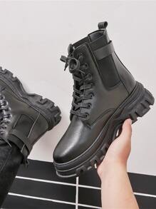 Men Buckle Detail Chelsea Boots - Black - View 2