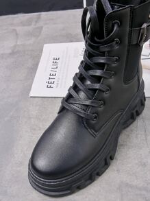 Men Buckle Detail Chelsea Boots - Black - View 4