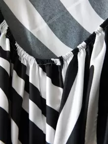 1 bộ ga trải giường kẻ sọc xám đen (không kèm ruột ga), ga trải giường phòng ngủ, làm từ vải microfiber, thoáng khí và thoải mái. - Đen và trắng - Xem 6