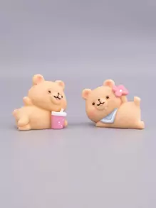 2 piezas Ornamento del coche con diseño de oso de dibujos animados - Multicolor - Ver 4