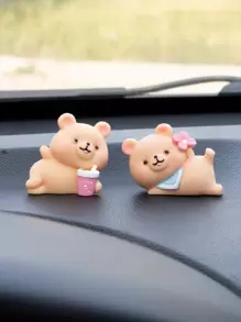 2 piezas Ornamento del coche con diseño de oso de dibujos animados - Multicolor - Ver 5