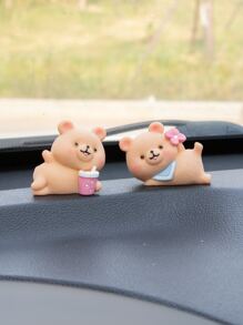 2 piezas Ornamento del coche con diseño de oso de dibujos animados - Multicolor - Ver 6