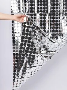 2入組派對背景金屬箔流蘇金屬絲窗簾成人兒童生日派對婚禮裝飾嬰兒淋浴用品