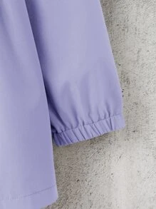 女孩腰部抽繩連帽外套 - 淡紫色 - 查看 5