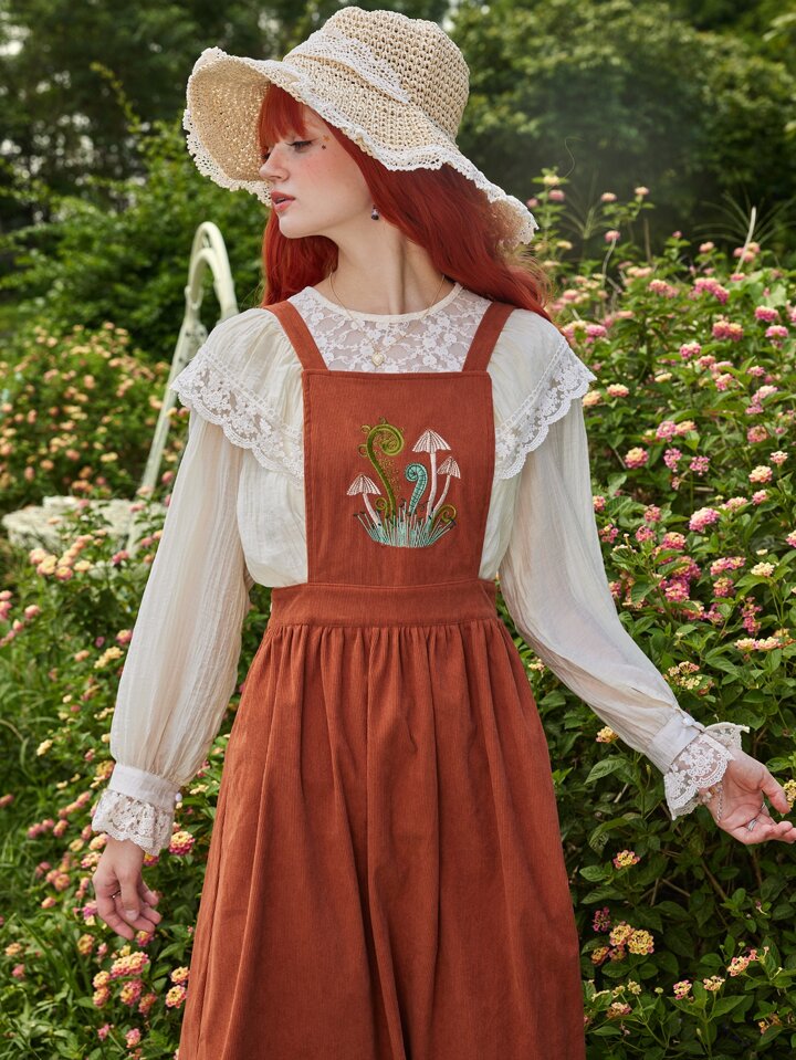white christmas dresses Venus Mushroom Skater Dress – Spooky Cat Press main image 1