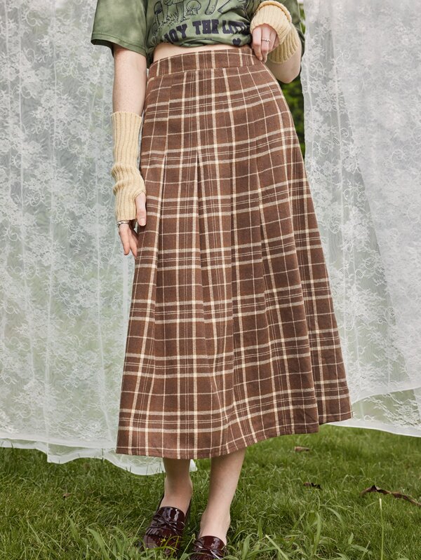 Fairycore Plaid Pleated Skirt SHEIN USA