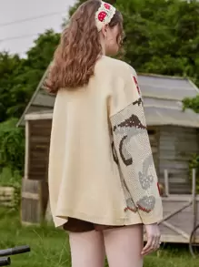 ROMWE Fairycore Mushroom Pattern Cardigan