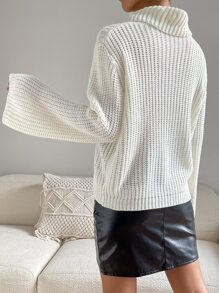 Áo len nữ màu trơn Giải trí - trắng - Xem 2