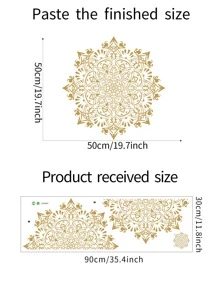 1pc Mandala Pattern Wall Sticker - Gold - View 3