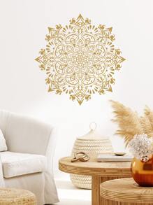 1pc Mandala Pattern Wall Sticker - Gold - View 4