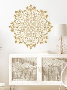1pc Mandala Pattern Wall Sticker - Gold - View 5