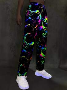 Coolane Reflective Graphic Print Sweatpants - Multicolor - View 3