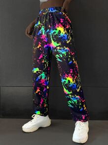 Coolane Reflective Graphic Print Sweatpants - Multicolor - View 4