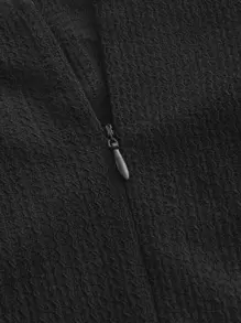 SHEIN MOD Off Shoulder Ruffle Hem Dress Without Belt - Black - View 3