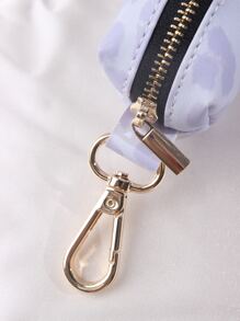 nicovaer 1pc PU Material Pet Waste Bag Dispenser, Light Purple Leopard Print Design, Suitable For Daily Outdoor Activities With Cats And Dogs (Does Not Include Leash And Bags) - Purple - View 4