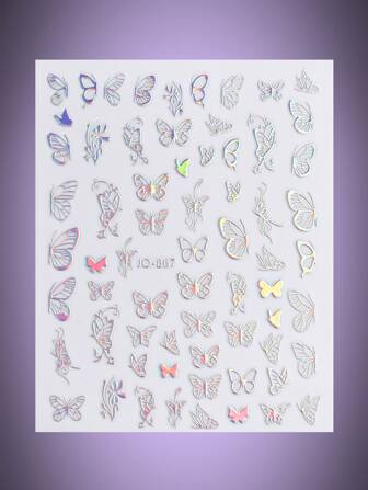 Goth 1sheet Butterfly Pattern Nail Art Sticker